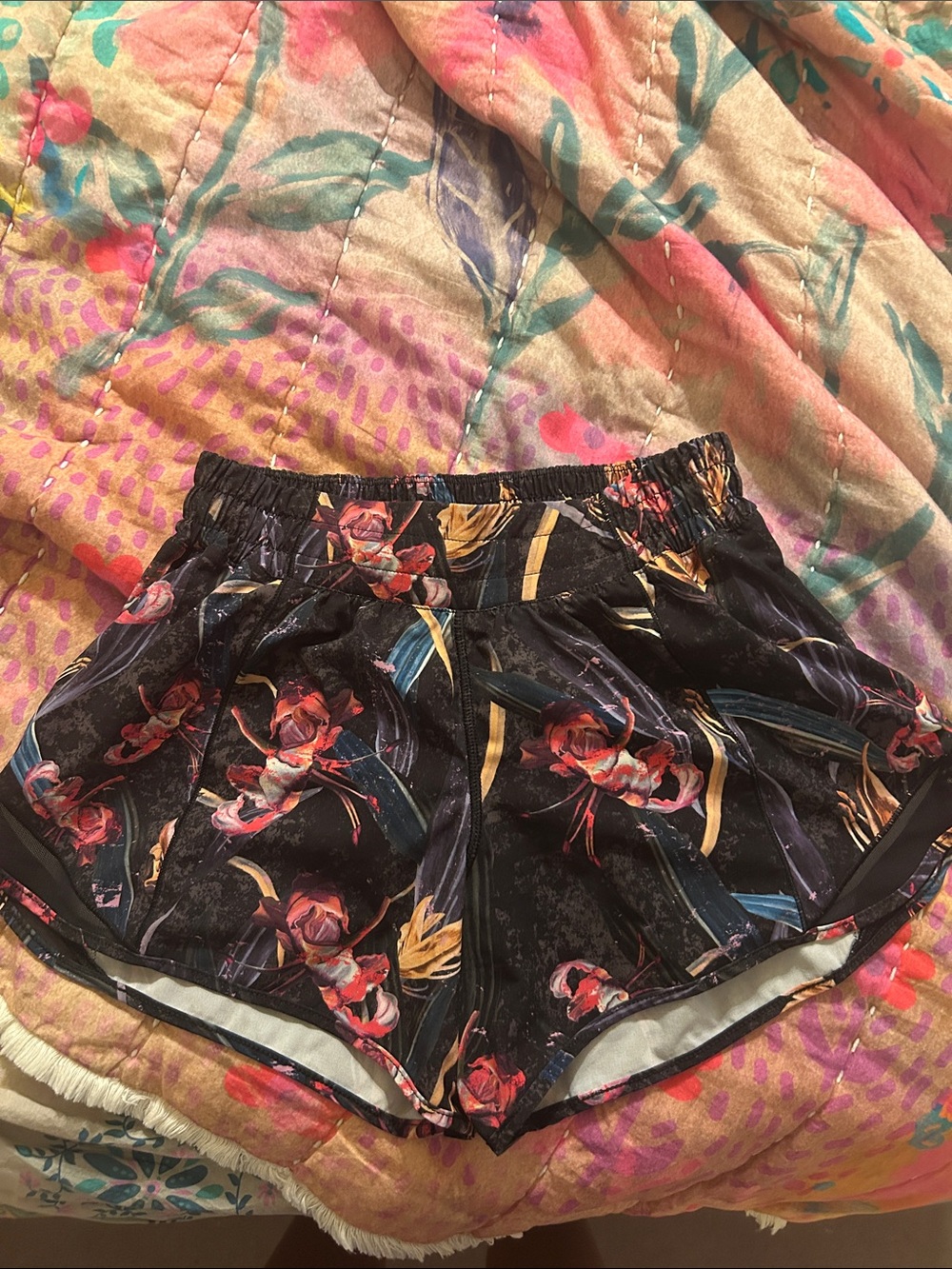 floral lululemon shorts